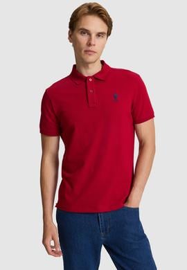 Erkek Bordo Slim Fit Polo Yaka Basic Tişört - 50322303144