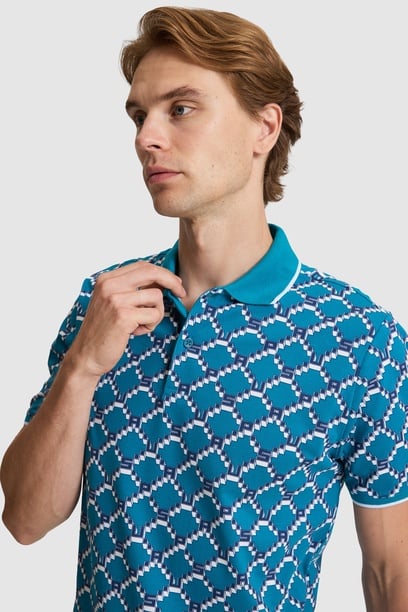 Erkek Petrol Regular Fit Polo Yaka Tişört
