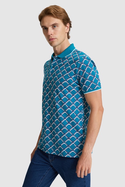 Erkek Petrol Regular Fit Polo Yaka Tişört