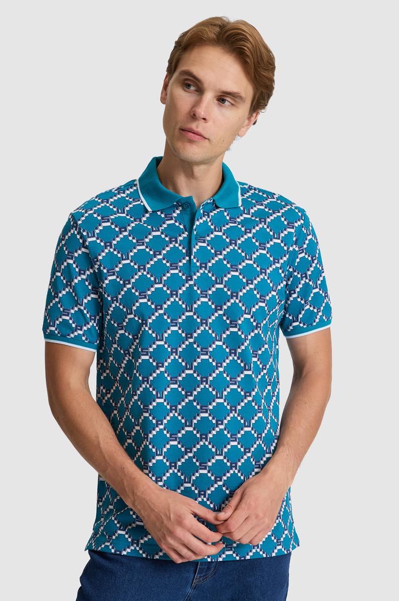 Erkek Petrol Regular Fit Polo Yaka Tişört
