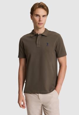 Erkek Koyu Haki Regular Fit Polo Yaka Basic Tişört - 50322314199