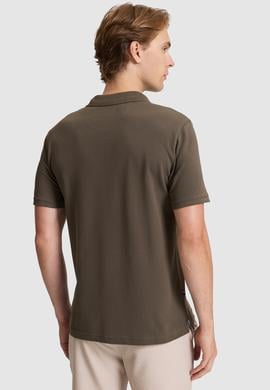 Erkek Koyu Haki Regular Fit Polo Yaka Basic Tişört - 50322314199