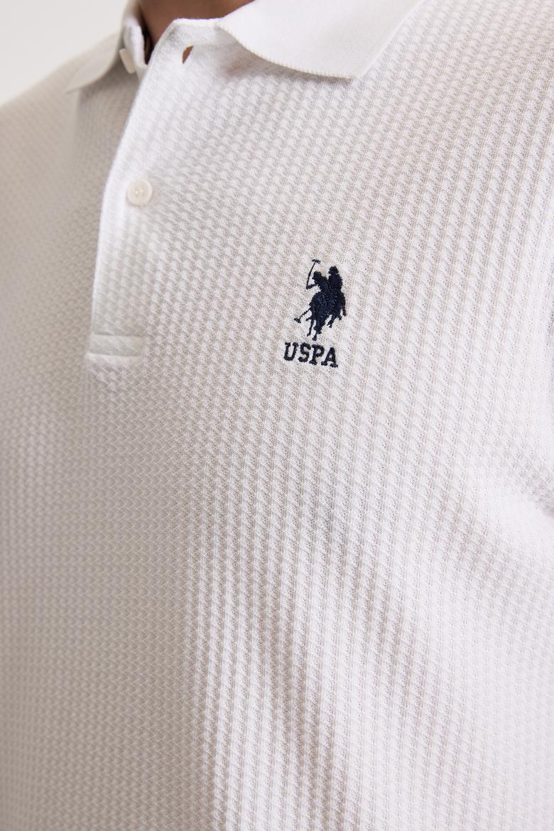 Erkek Beyaz Regular Fit Polo Yaka Basic Tişört - 50322506007