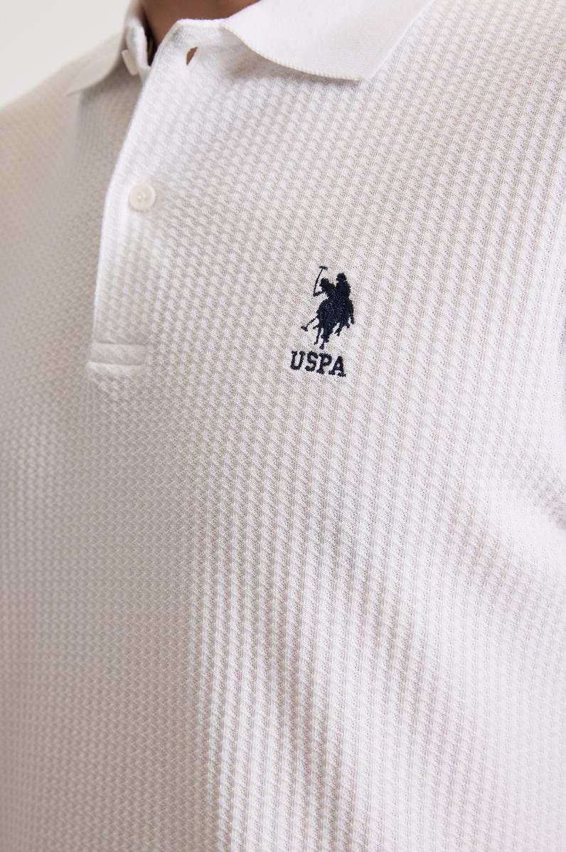 Erkek Beyaz Regular Fit Polo Yaka Basic Tişört