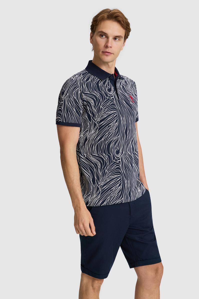 Erkek Lacivert Regular Fit Polo Yaka Basic Tişört