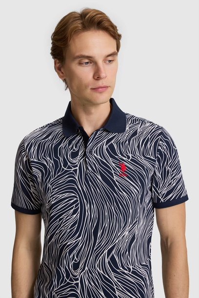 Erkek Lacivert Regular Fit Polo Yaka Basic Tişört