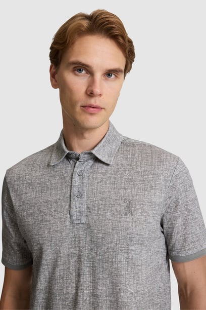 Erkek Gri Regular Fit Polo Yaka Tişört