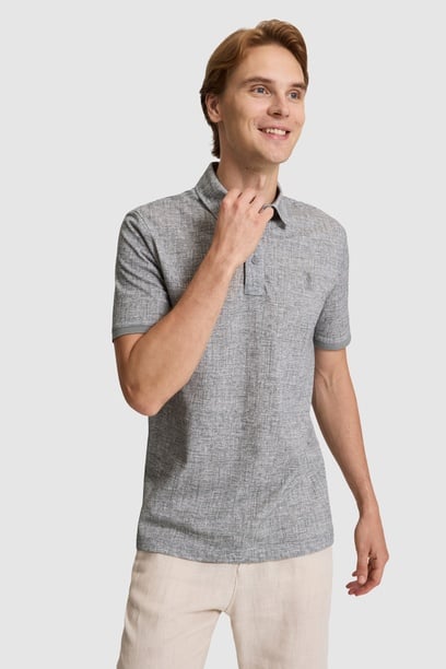 Erkek Gri Regular Fit Polo Yaka Tişört