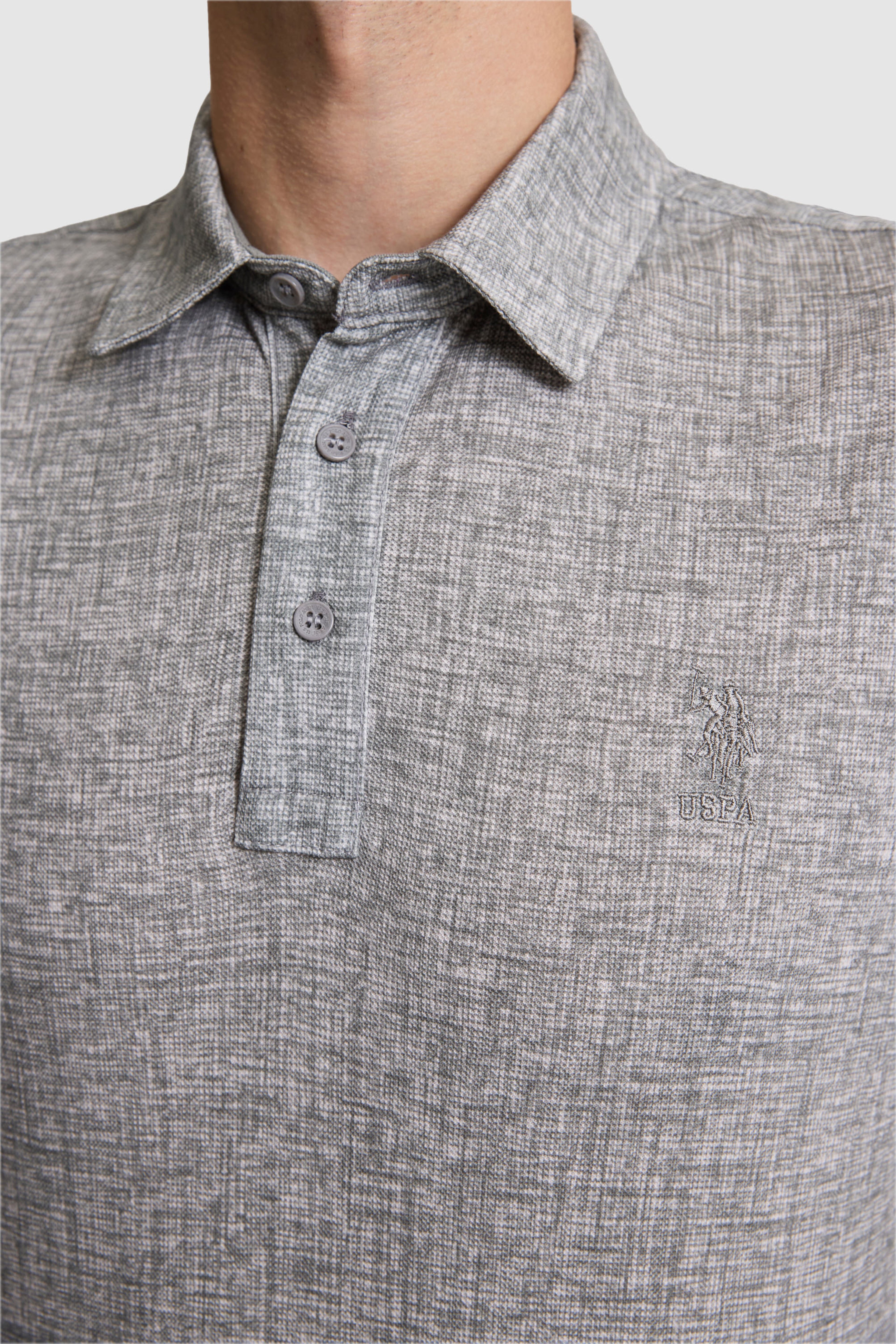 Erkek Gri Regular Fit Polo Yaka Tişört