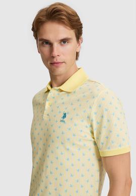Erkek Açık Sarı Regular Fit Polo Yaka Tişört - 50322489023