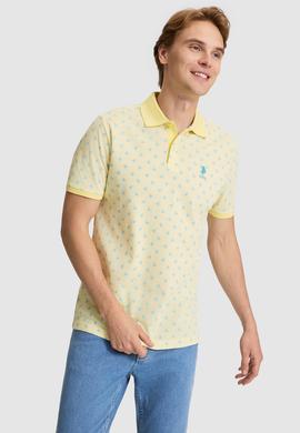 Erkek Açık Sarı Regular Fit Polo Yaka Tişört - 50322489023