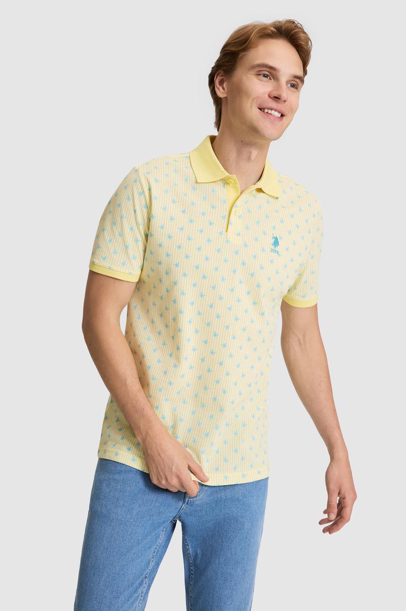 Erkek Açık Sarı Regular Fit Polo Yaka Tişört