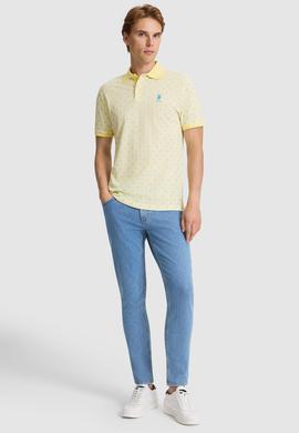 Erkek Açık Sarı Regular Fit Polo Yaka Tişört - 50322489023