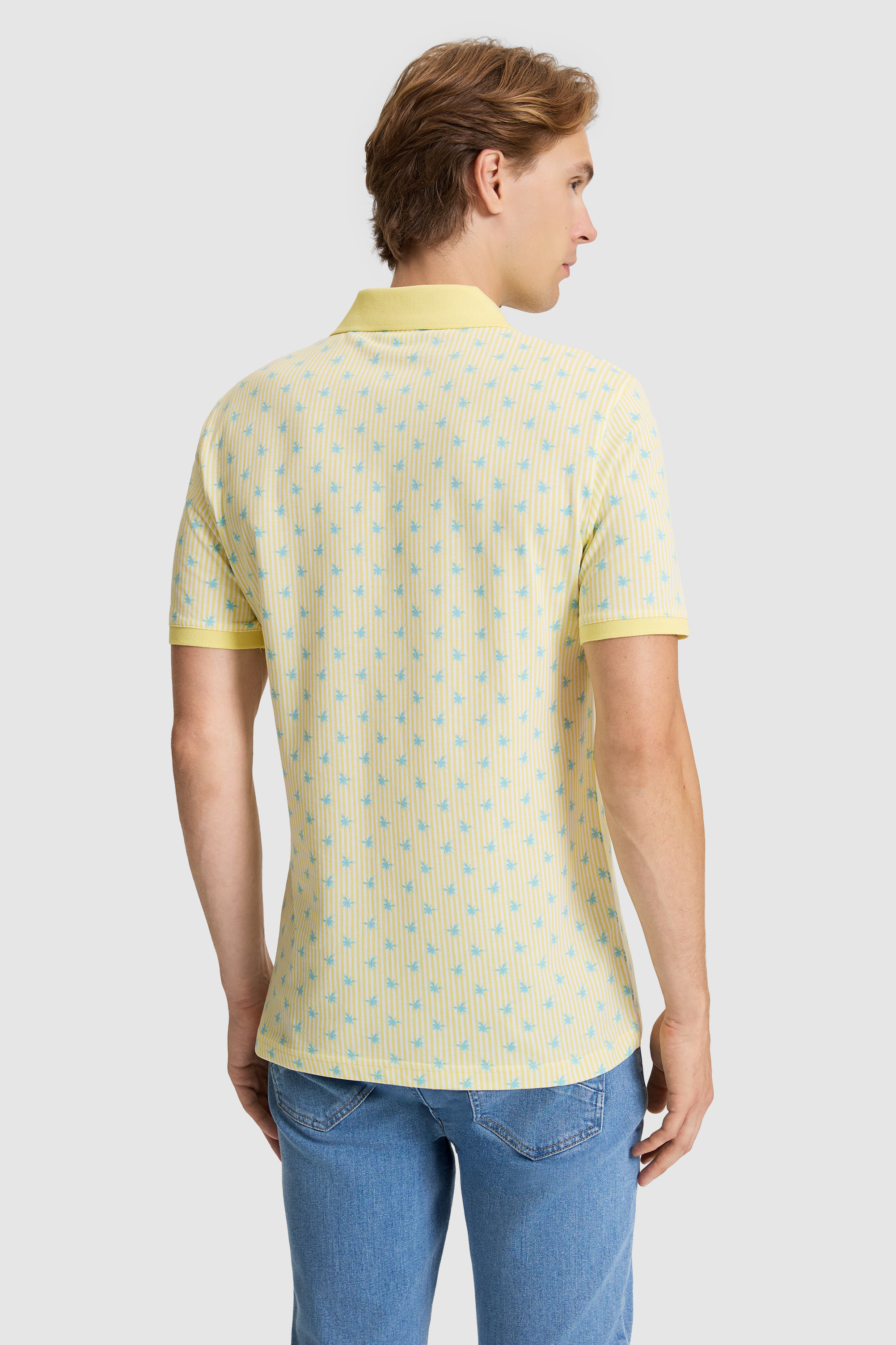 Erkek Açık Sarı Regular Fit Polo Yaka Tişört - 50322489023