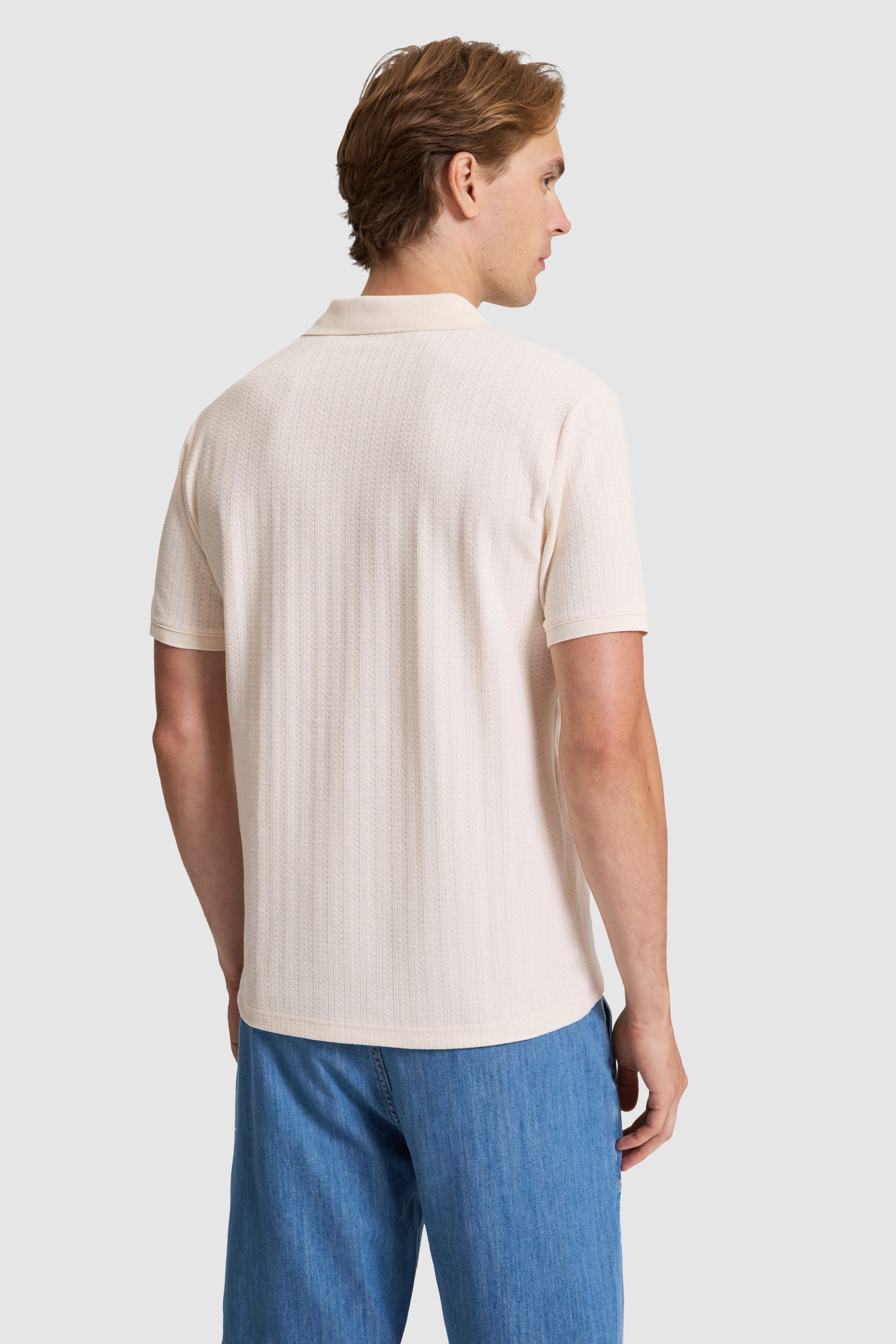 Erkek Krem Regular Fit Polo Yaka Tişört - Image 5