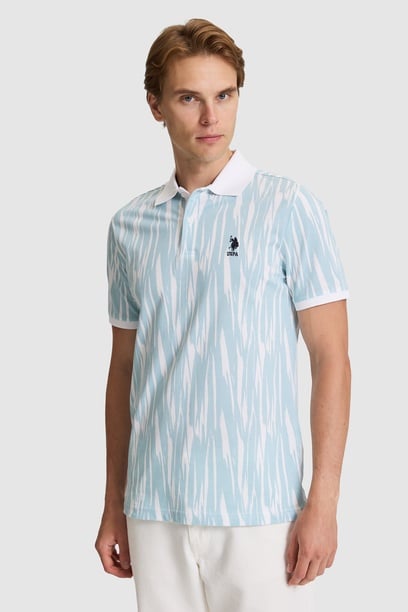 Erkek Mavi Regular Fit Polo Yaka Tişört