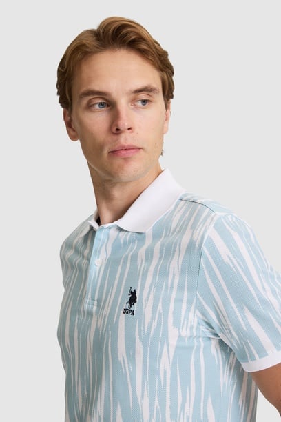 Erkek Mavi Regular Fit Polo Yaka Tişört
