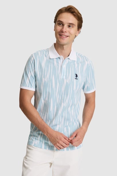 Erkek Mavi Regular Fit Polo Yaka Tişört