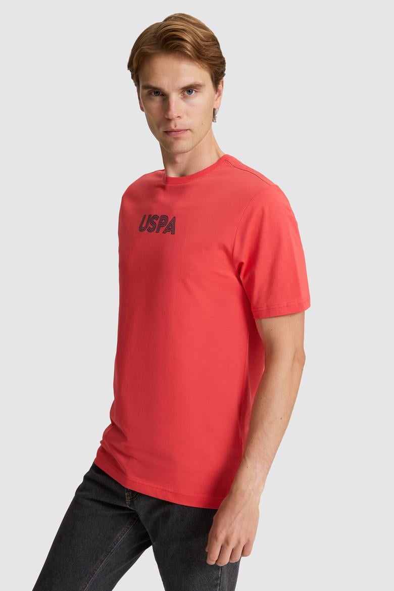 Erkek Kırmızı Regular Fit Bisiklet Yaka Basic Tişört - 50325245211