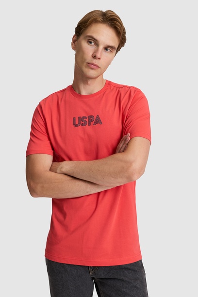 Erkek Kırmızı Regular Fit Bisiklet Yaka Basic Tişört