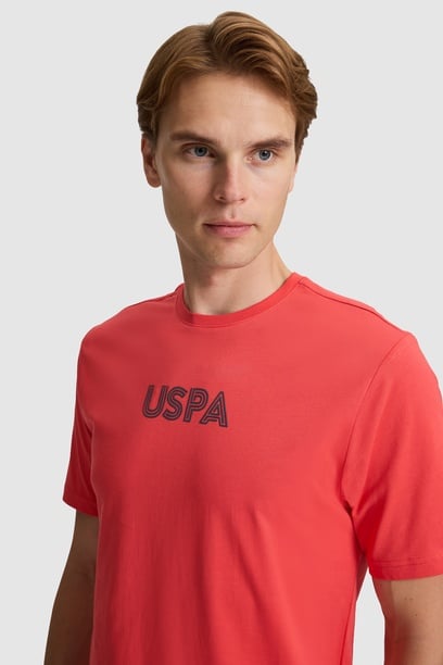 Erkek Kırmızı Regular Fit Bisiklet Yaka Basic Tişört