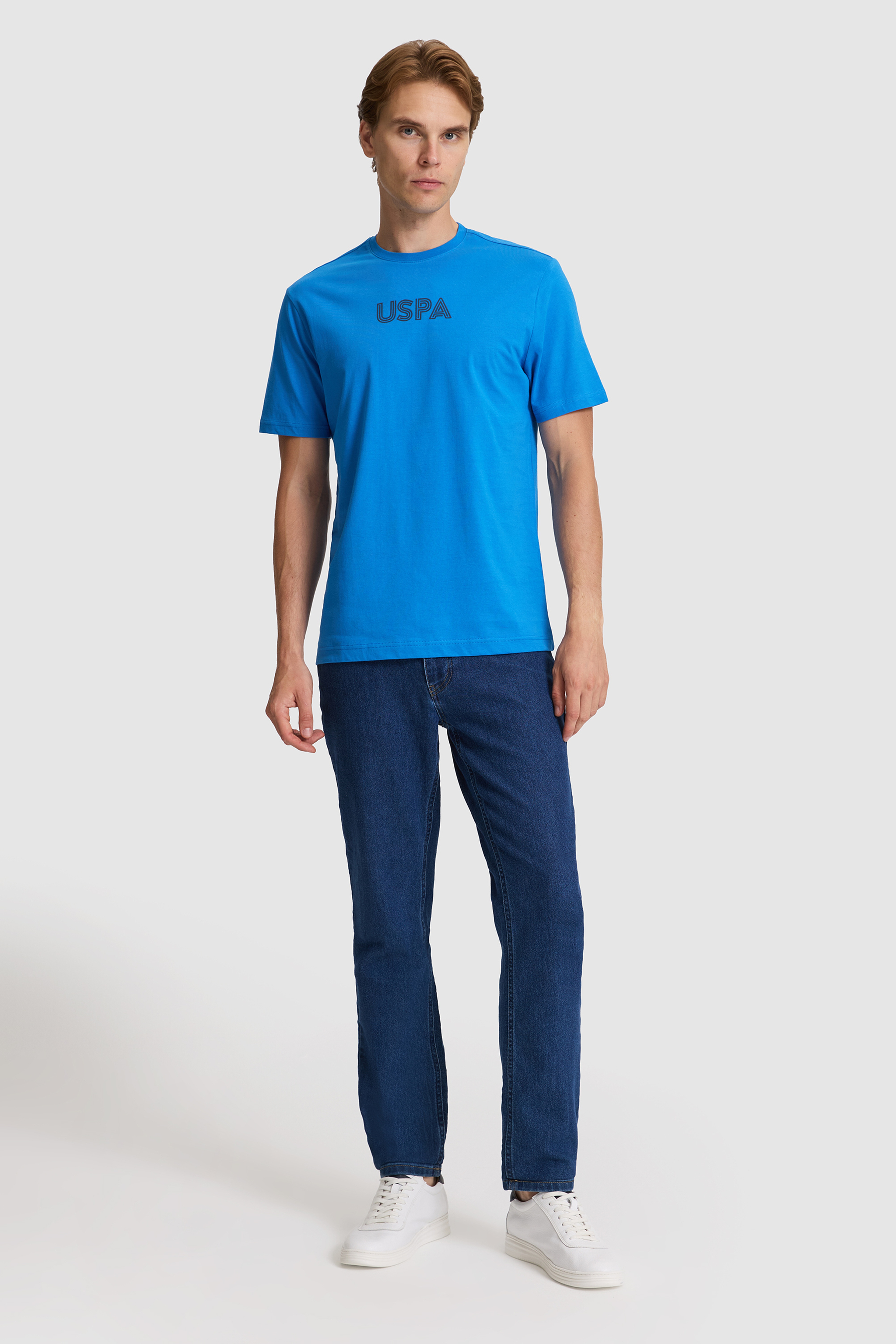 Erkek Saks Regular Fit Bisiklet Yaka Basic Tişört - Image 4