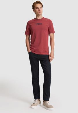 Erkek Vişne Regular Fit Bisiklet Yaka Basic Tişört - 50325245230