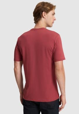 Erkek Vişne Regular Fit Bisiklet Yaka Basic Tişört - 50325245230