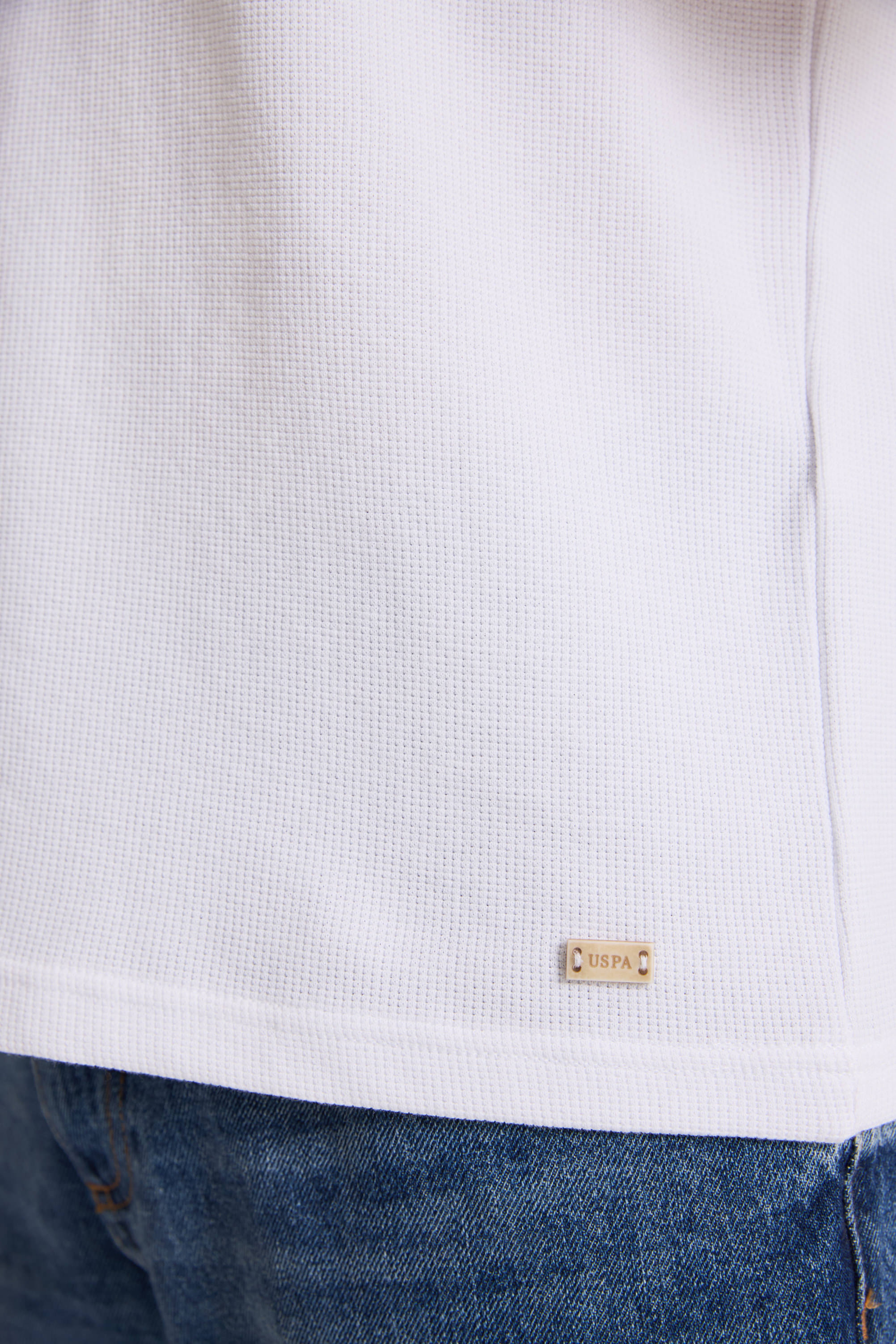 Erkek Beyaz Regular Fit Polo Yaka Tişört - Image 6