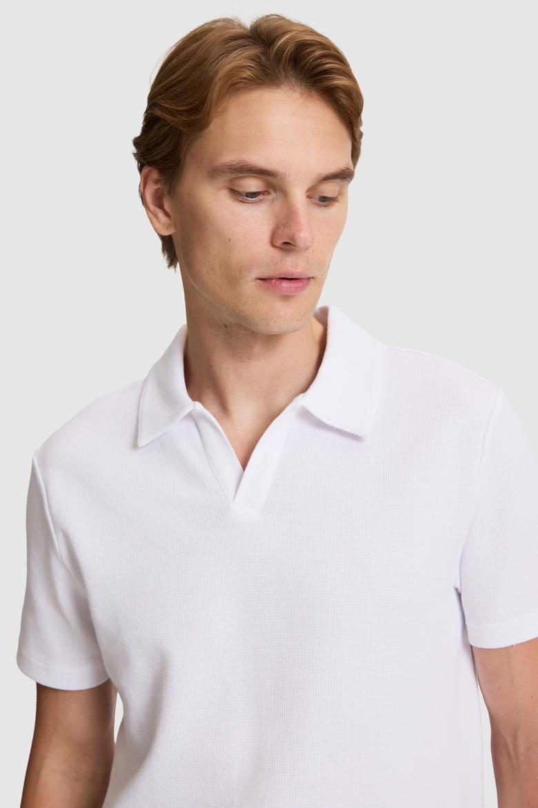 Erkek Beyaz Regular Fit Polo Yaka Tişört - 50326991001