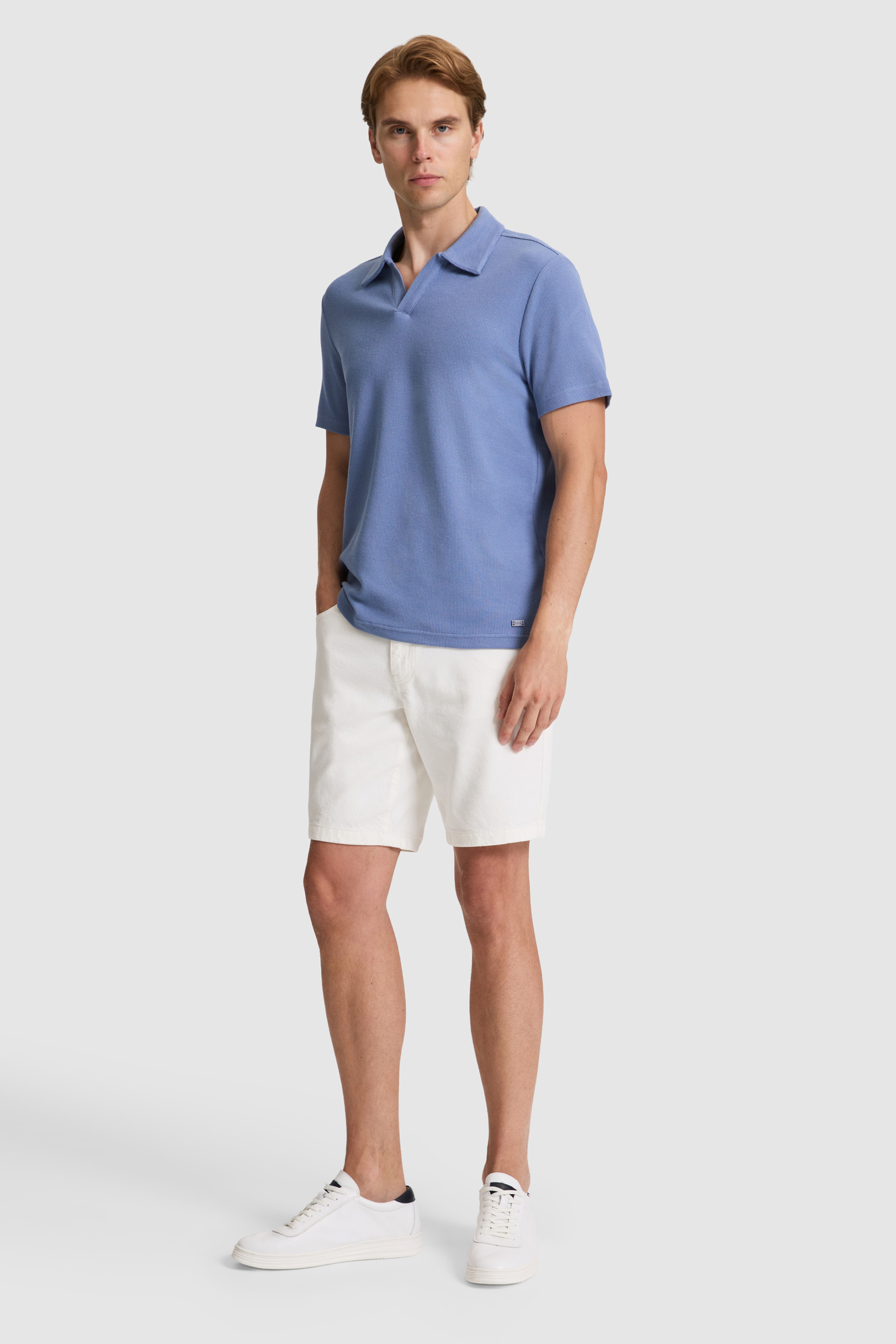Erkek İndigo Regular Fit Polo Yaka Tişört - Image 4
