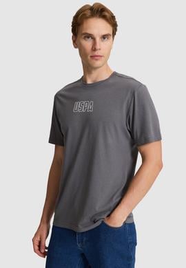 Erkek Antrasit Regular Fit Bisiklet Yaka Tişört - 50327159001