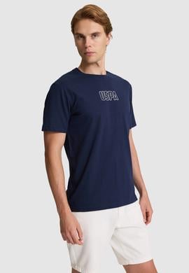 Erkek Lacivert Regular Fit Bisiklet Yaka Tişört - 50327159023