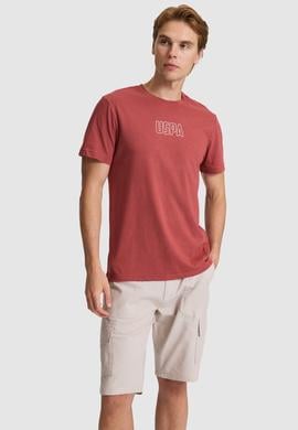 Erkek Vişne Regular Fit Bisiklet Yaka Tişört - 50327159034