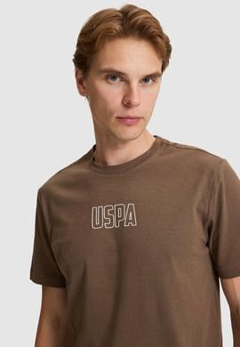 Erkek Kahverengi Regular Fit Bisiklet Yaka Tişört - 50327159012