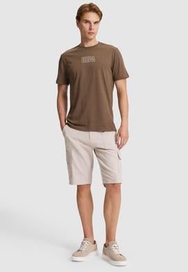 Erkek Kahverengi Regular Fit Bisiklet Yaka Tişört - 50327159012