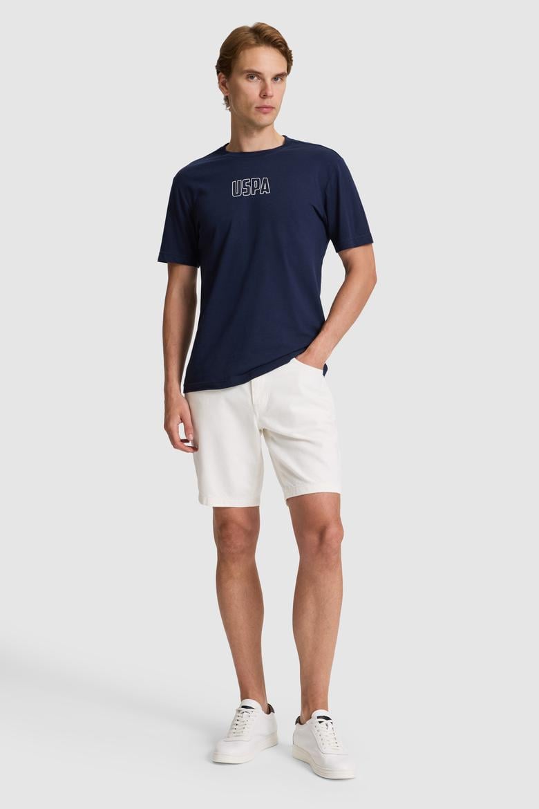 Erkek Lacivert Regular Fit Bisiklet Yaka Tişört - 50327159023