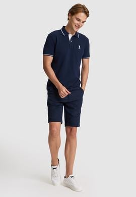 Erkek Lacivert Slim Fit Polo Yaka Basic Tişört - 50326975056