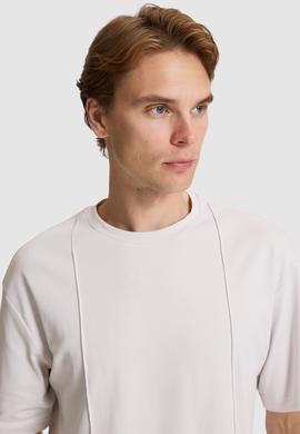 Erkek Açık Gri Comfort Fit Bisiklet Yaka Tişört - 50326947001