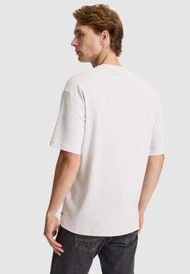 Erkek Açık Gri Comfort Fit Bisiklet Yaka Tişört - 50326947001