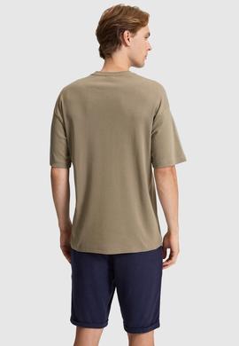 Erkek Haki Comfort Fit Bisiklet Yaka Tişört - 50326947020