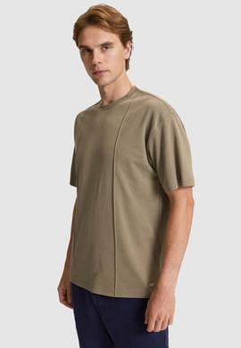 Erkek Haki Comfort Fit Bisiklet Yaka Tişört - 50326947020