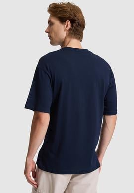 Erkek Lacivert Comfort Fit Bisiklet Yaka Tişört - 50327021018