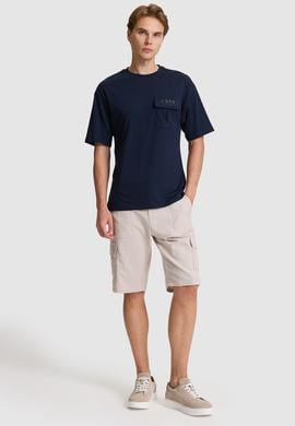 Erkek Lacivert Comfort Fit Bisiklet Yaka Tişört - 50327021018