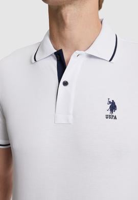 Erkek Beyaz Slim Fit Polo Yaka Basic Tişört - 50326975026