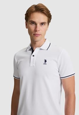 Erkek Beyaz Slim Fit Polo Yaka Basic Tişört - 50326975026