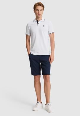 Erkek Beyaz Slim Fit Polo Yaka Basic Tişört - 50326975026