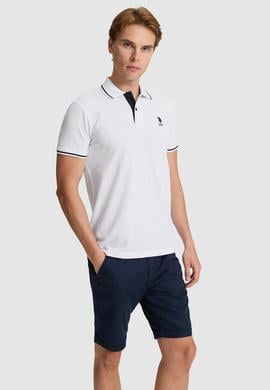 Erkek Beyaz Slim Fit Polo Yaka Basic Tişört - 50326975026