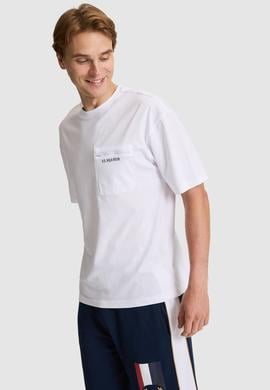 Erkek Beyaz Comfort Fit Bisiklet Yaka Tişört - 50326949001