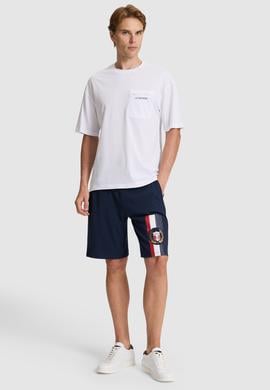 Erkek Beyaz Comfort Fit Bisiklet Yaka Tişört - 50326949001